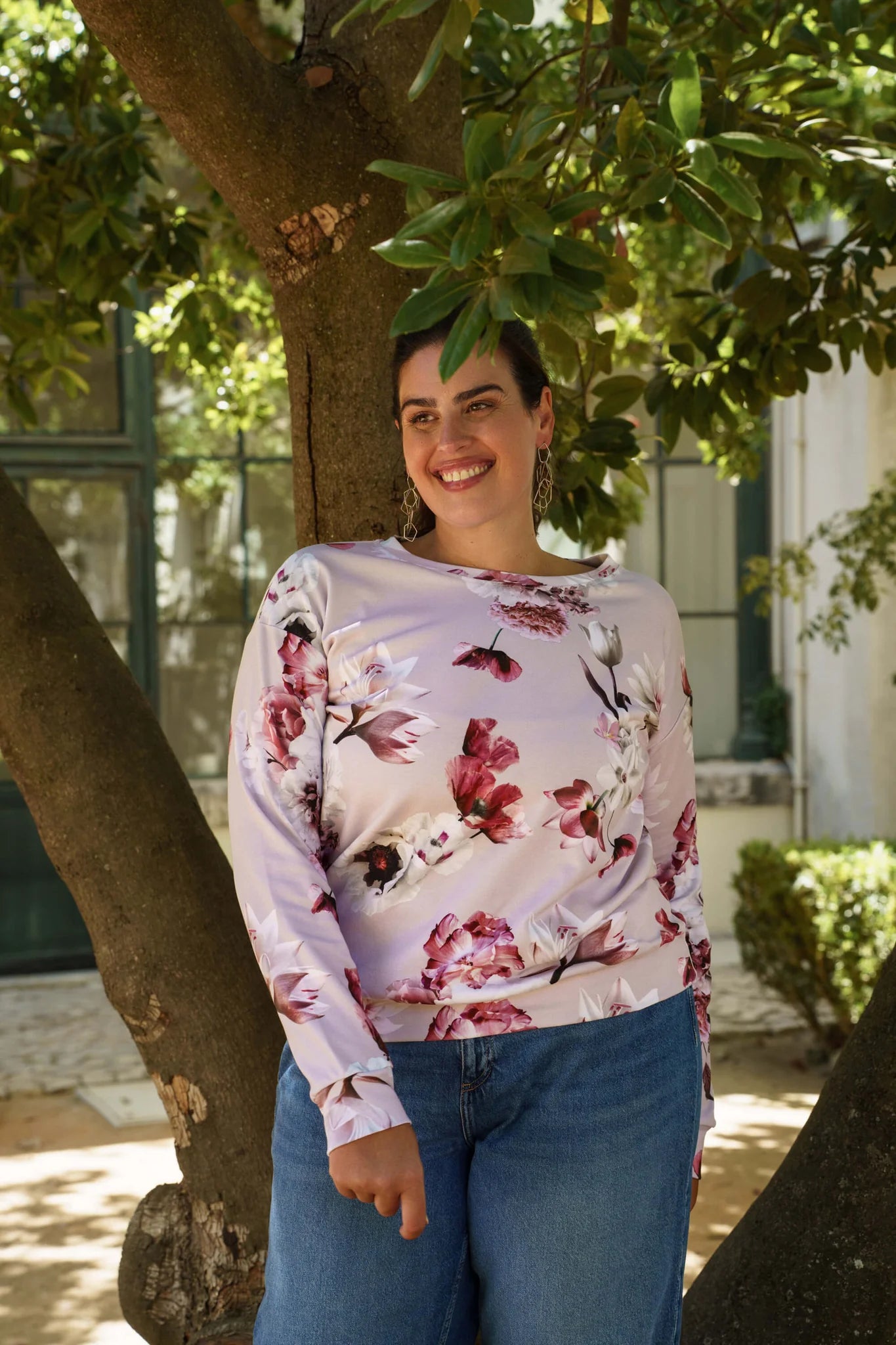 Nakoa - Casual Chic Print Shirt, Pink Poppies