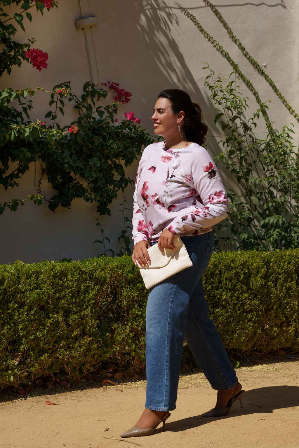 Nakoa - Casual Chic Print Shirt, Pink Poppies