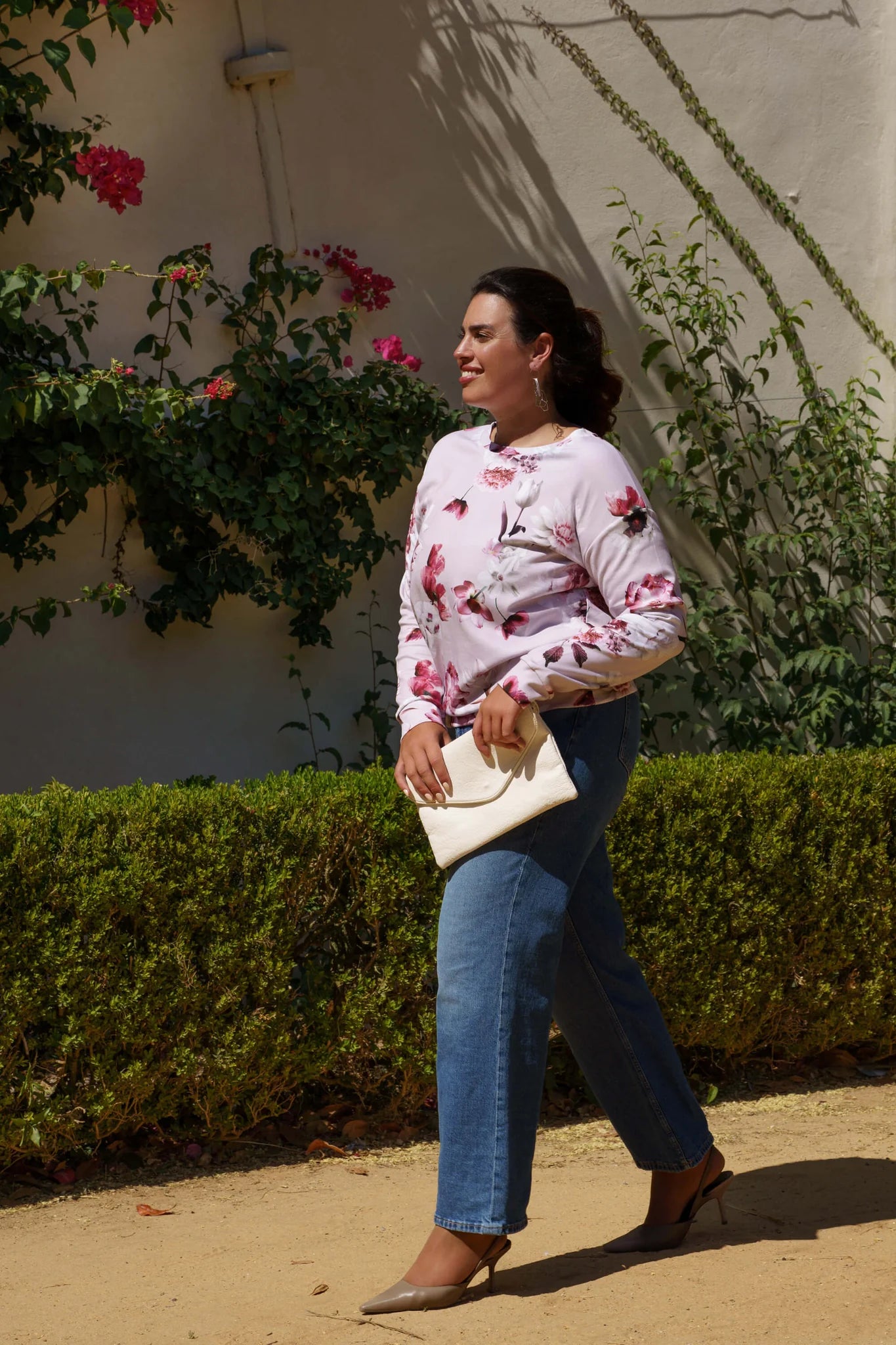 Nakoa - Casual Chic Print Shirt, Pink Poppies