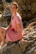 Nakoa- Pellava Kerrosmekko,Powder Pink