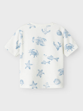 NAME IT MINI - LUOMUPUUVILLA MERENELÄVÄT T-PAITA