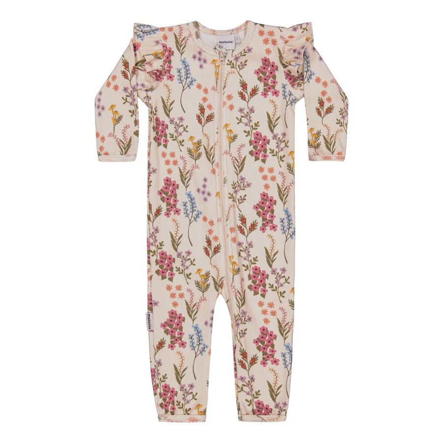 Metsola - Perfect Day Rib Frilla Playsuit -Haalari | Creamy