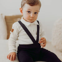 Metsola - Striped Rib Brace Pants -Henkselihousut, Black