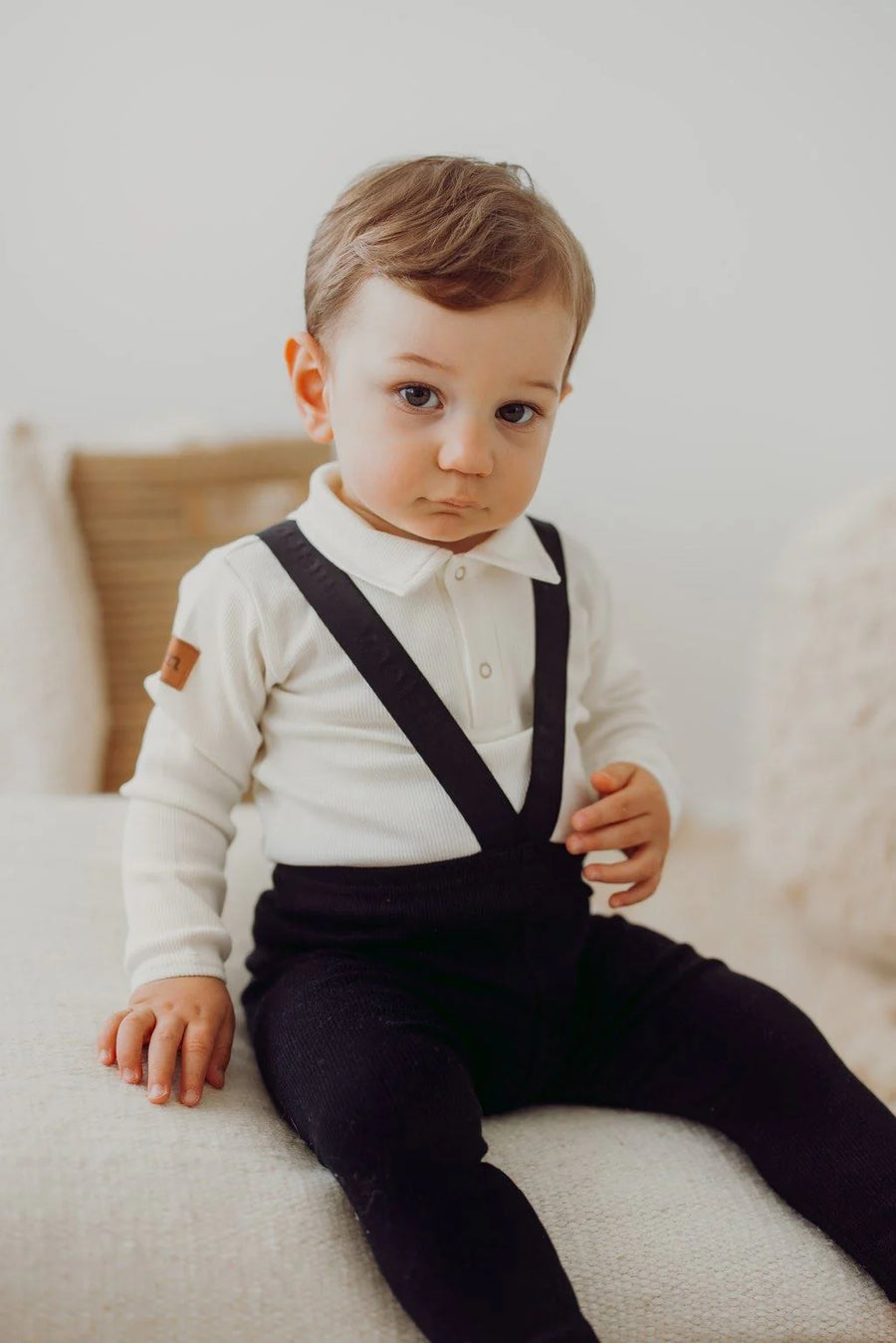 Metsola - Striped Rib Brace Pants -Henkselihousut, Black