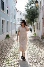 Nakoa -naisten pellavamekko.Astrid Dress, Sandshell