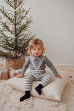 Metsola - Striped Rib Brace Pants -Henkselihousut | Cloudy/Vanilla