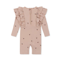 Konges Sjold - manuca frill onesie uimahaalari - cherry blush - Luna Living